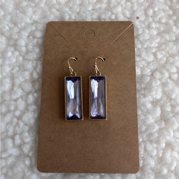 Elegant Purple Drop Earrings - Picture 1 of 3